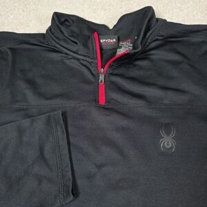 Spyder Active ProWeb Pullover Sweatshirt 2XL Black Fleece Quarter Zip Activewear